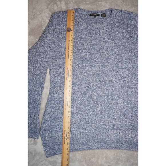 Jeanne Pierre Crew Neck Cable Knit Pullover Sweater, Women M, Blue Long Sleeve - Picture 10 of 12